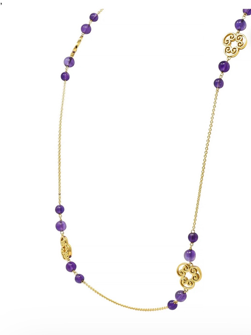 Tiffany & Co. Vintage
Amethyst 18K Gold Clover
Motif Station Necklace